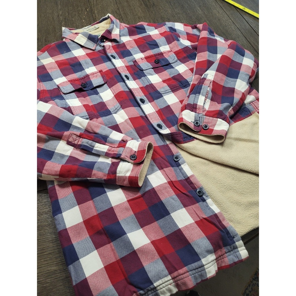 LL Bean Shacket Shirt Mens XL Plaid Wild Colors Checker‎ Flannel / Fleece Lining